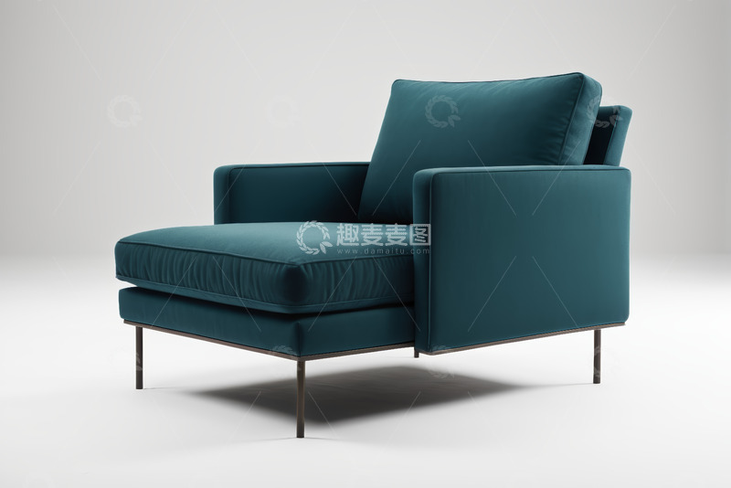 高清大图下载【趣麦麦图】现代风格蓝绿色单人沙发