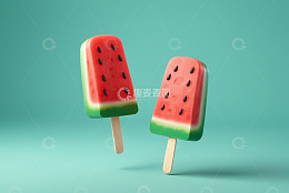 西瓜造型冰棍特写