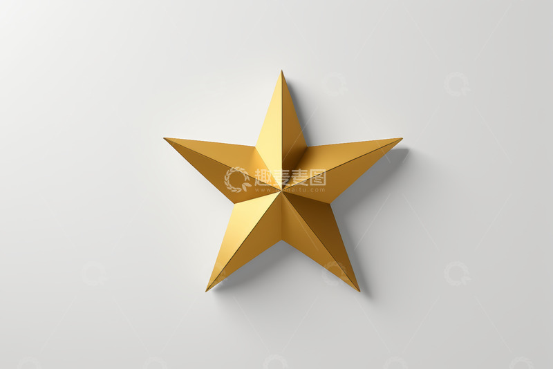 高清大图下载【趣麦麦图】金色立体五角星图案