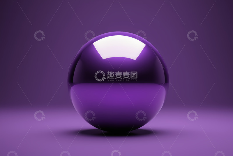 高清大图下载【趣麦麦图】紫色反光球体素材