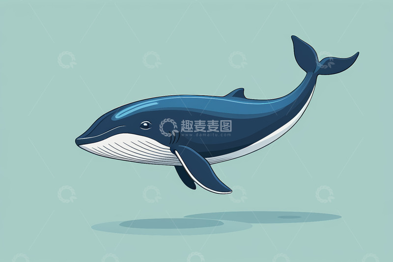 高清大图下载【趣麦麦图】卡通风格鲸鱼插画