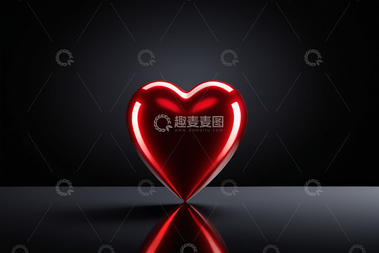 红色心形立体图案
