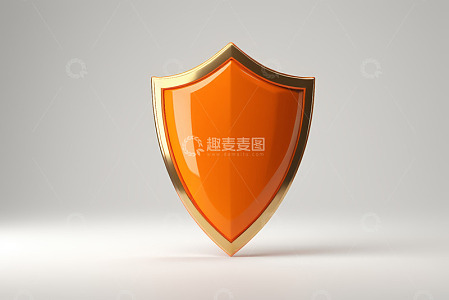 橙色金边盾牌素材