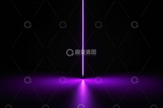 黑色背景下紫色发光线条