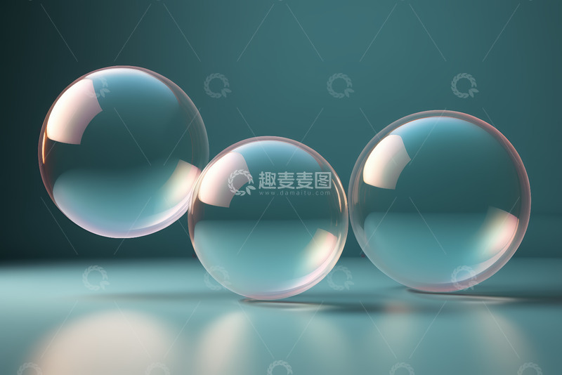 高清大图下载【趣麦麦图】透明气泡悬浮背景素材