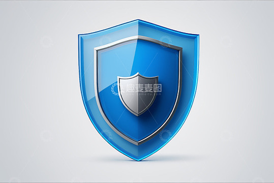 蓝色盾牌保护符号图标