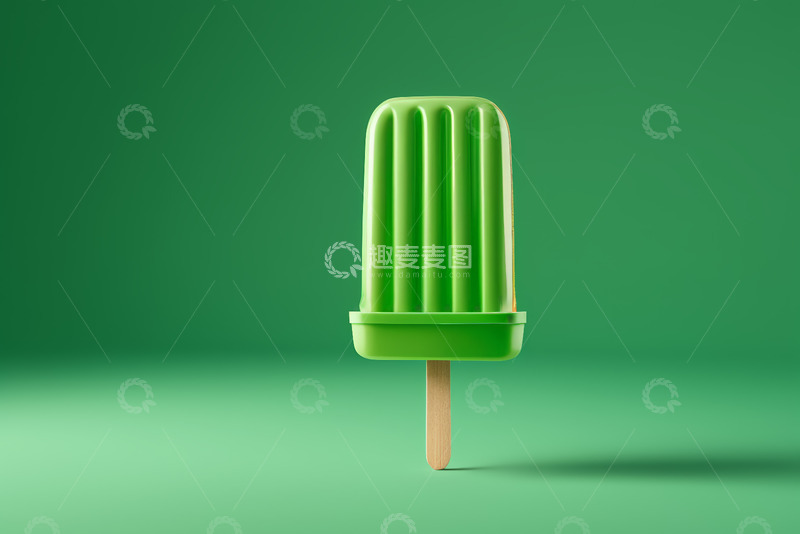 高清大图下载【趣麦麦图】绿色冰棒特写