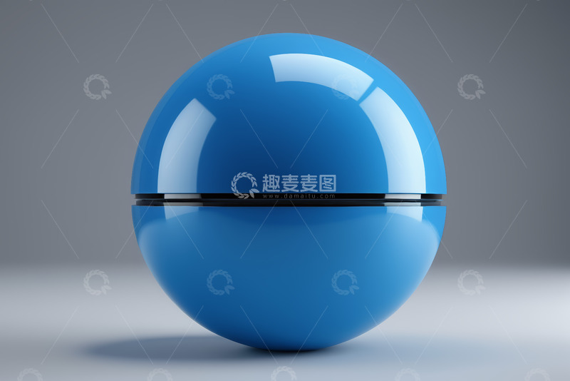 高清大图下载【趣麦麦图】蓝色球形物体3D展示
