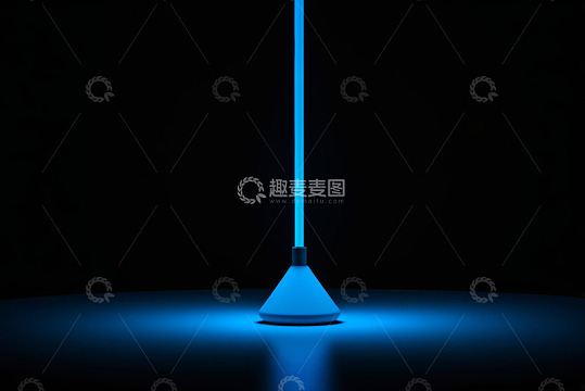蓝色发光台灯产品特写