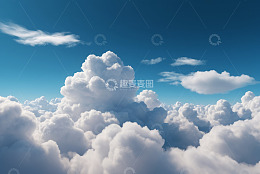 高空视角的蓝天白云