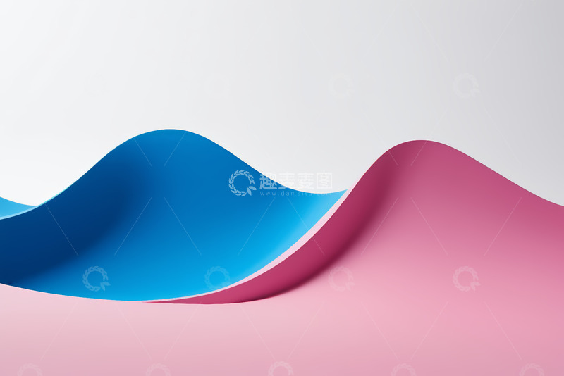 高清大图下载【趣麦麦图】蓝粉抽象形状背景素材
