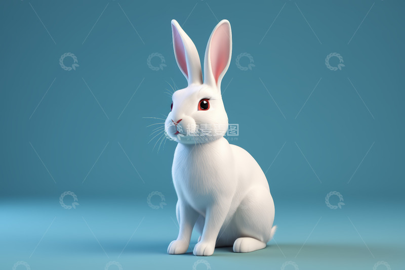 高清大图下载【趣麦麦图】白色兔子特写