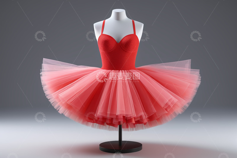 高清大图下载【趣麦麦图】红色芭蕾舞裙展示
