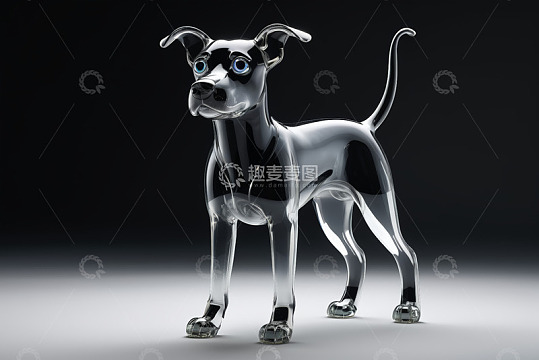 透明质感小狗摆件展示