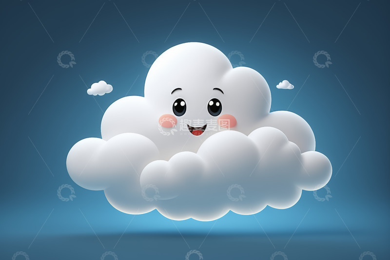 高清大图下载【趣麦麦图】卡通笑脸云朵形象