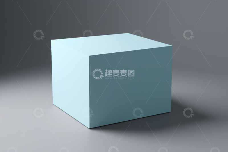 高清大图下载【趣麦麦图】浅蓝色立方体产品展示