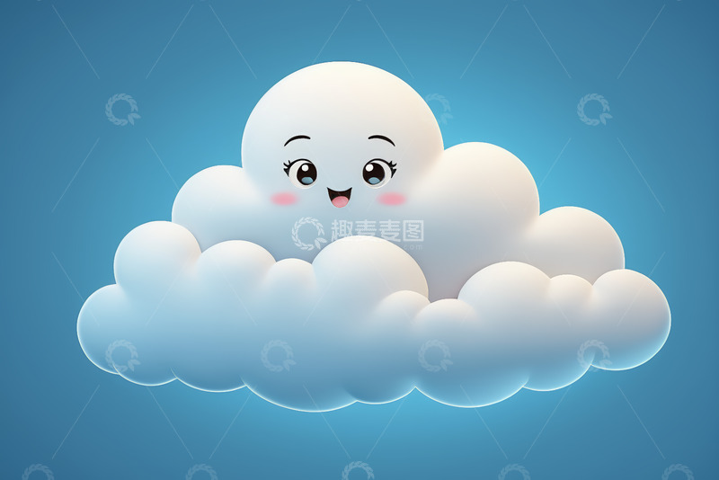 高清大图下载【趣麦麦图】卡通笑脸云朵动画素材