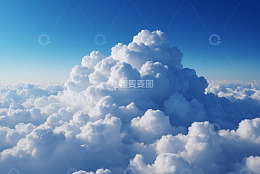 高空视角蓝天白云景象