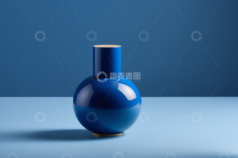 高清大图下载【趣麦麦图】蓝色圆瓶静物特写