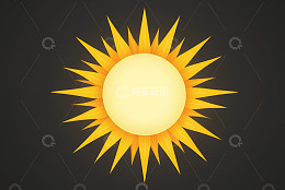 黑色背景上的黄色太阳图案
