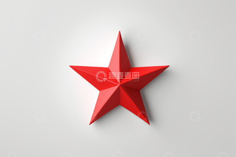 高清大图下载【趣麦麦图】红色立体五角星