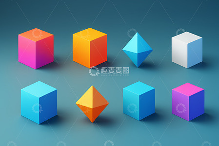 多彩几何形状立体素材