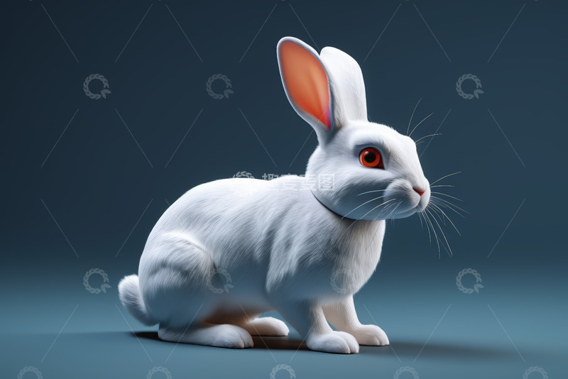 高清大图下载【趣麦麦图】白色兔子特写素材