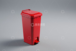 红色脚踏式垃圾桶素材