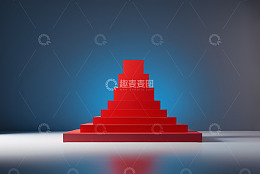 红色阶梯状立体展示台