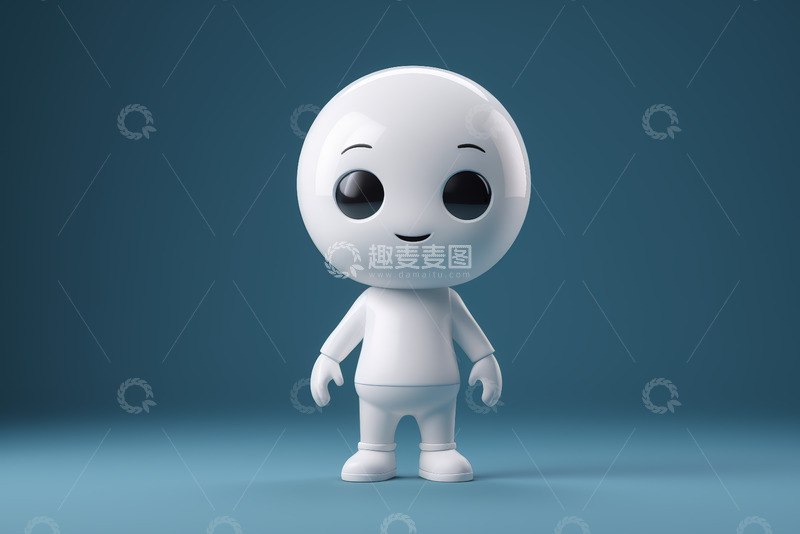 高清大图下载【趣麦麦图】可爱白色卡通机器人形象