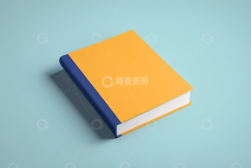 高清大图下载【趣麦麦图】蓝底上的橙蓝封面书籍