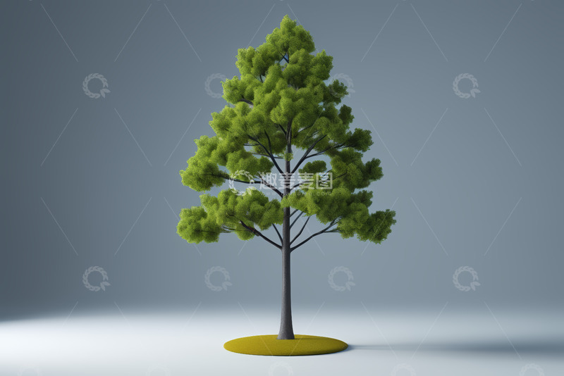 高清大图下载【趣麦麦图】单棵绿色树木3D模型