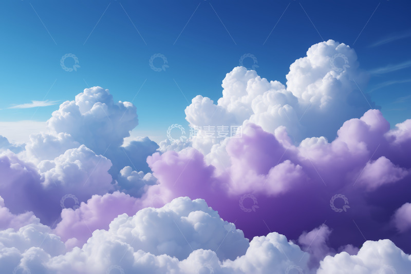 高清大图下载【趣麦麦图】梦幻紫色云海天空景象