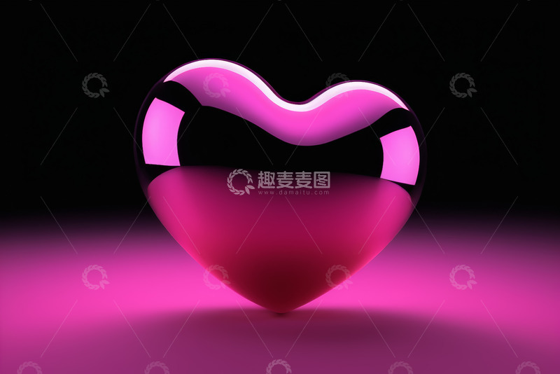 高清大图下载【趣麦麦图】粉色心形立体符号特写