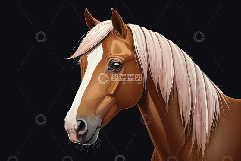 高清大图下载【趣麦麦图】棕色马头部特写