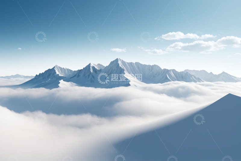 高清大图下载【趣麦麦图】雪山云海自然景观