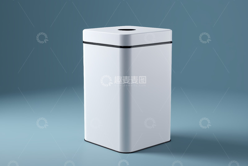 高清大图下载【趣麦麦图】白色方形垃圾桶产品拍摄