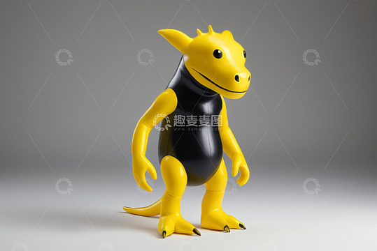 黄色卡通龙形角色模型