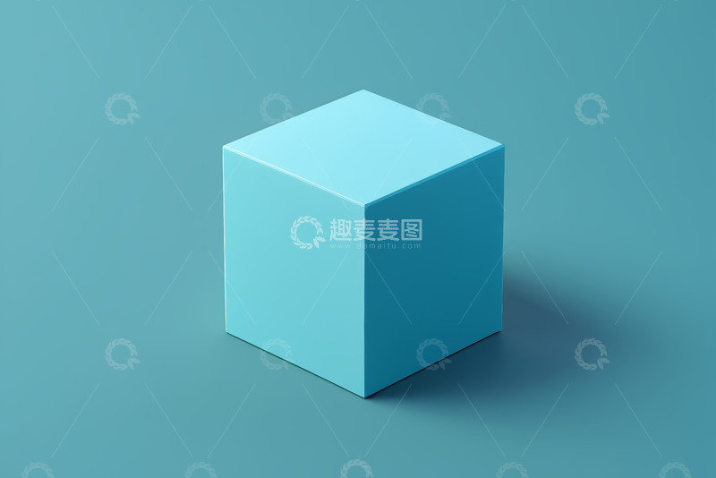 高清大图下载【趣麦麦图】蓝色立方体抽象设计素材