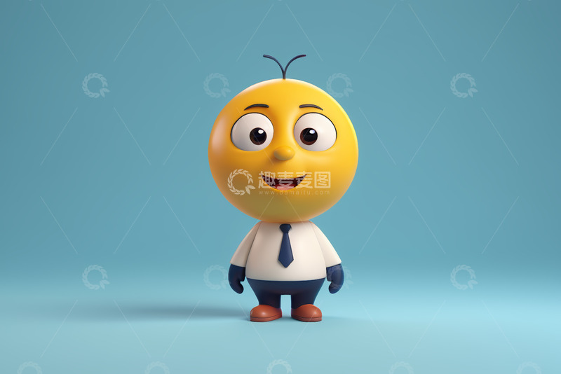 高清大图下载【趣麦麦图】卡通蜜蜂角色微笑形象