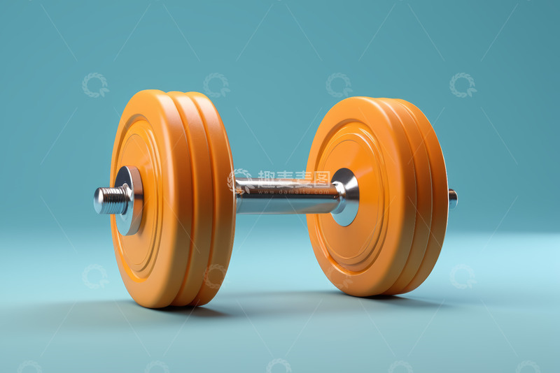 高清大图下载【趣麦麦图】橙色哑铃特写素材