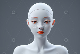女性机器人半身特写