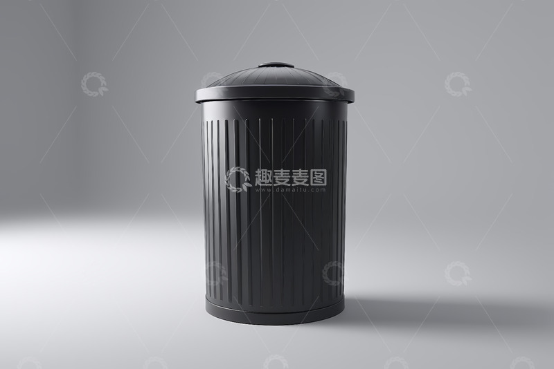 高清大图下载【趣麦麦图】黑色垃圾桶静物展示