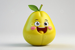 卡通黄色梨子角色形象