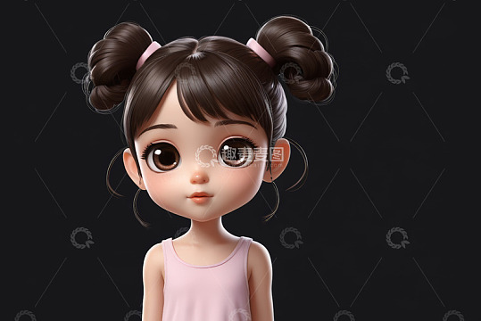 双马尾卡通小女孩形象