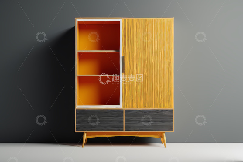 高清大图下载【趣麦麦图】现代风格木质储物柜