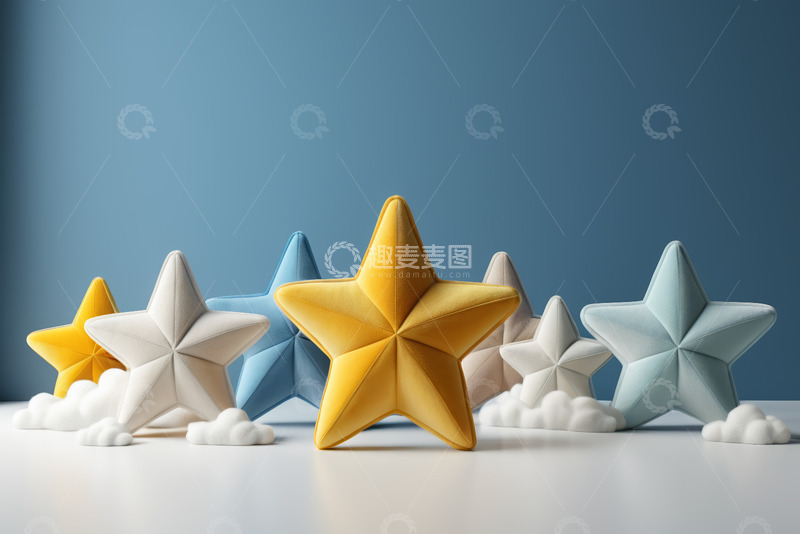 高清大图下载【趣麦麦图】多彩星形抱枕展示