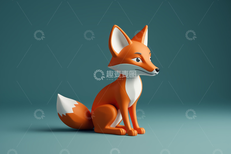 高清大图下载【趣麦麦图】卡通狐狸坐姿形象