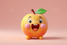 卡通桃子形象表情生动