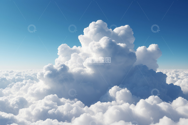 高清大图下载【趣麦麦图】高空视角下的蓝天白云景观